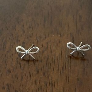 Tiffany sterling silver bow earrings